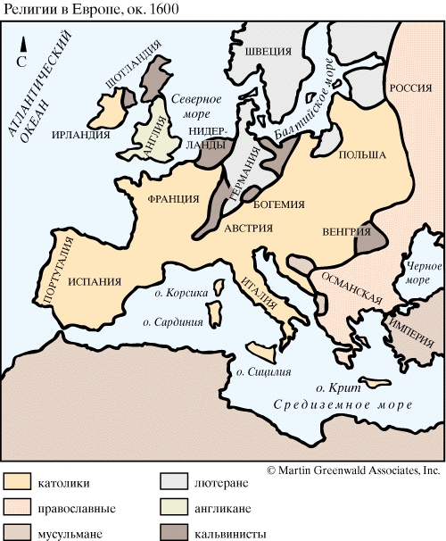 Карта католики протестанты
